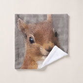 森林動物のリス バスタオルセット (ウォッシュタオル)