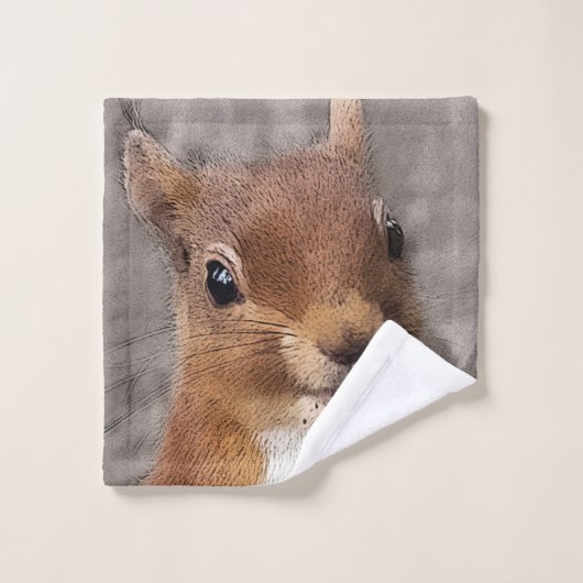 森林動物のリス バスタオルセット (ウォッシュタオル)