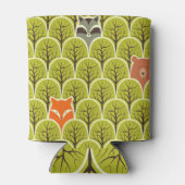 森林動物のヴィンテージパターン 缶クーラー (裏面)