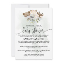 森林動物の仮想ベビーシャワーウッドランド動物