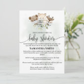 森林動物の仮想ベビーシャワーウッドランド動物 招待状 (スタンド正面)