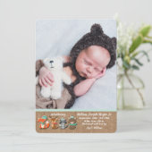 森林動物の写真の誕生の発表 招待状 (スタンド正面)