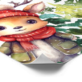 森林動物の冬のクリスマスベビーシャワーへようこそ ポスター (角)