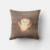 森林動物の女の子の男の子の誕生Statsの枕 クッション (裏面)