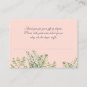 森林動物の女の赤ちゃんのシカのおむつのラッフル エンクロージャーカード (裏面)