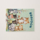 森林動物の子どもパーソナライズされた ジグソーパズル (横)