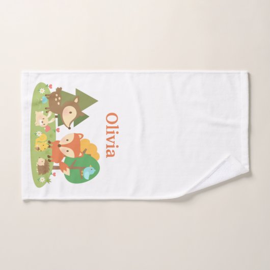 森林動物の子供のパーソナライズなBathタオルセット バスタオルセット (ハンドタオル)