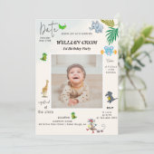 森林動物の最初の年の誕生日 招待状 (スタンド正面)