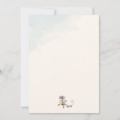 森林動物の最初の年の誕生日 招待状 (裏面)