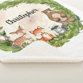 森林動物の木の木切りパーソナライズされた シェルパブランケット (3/4)