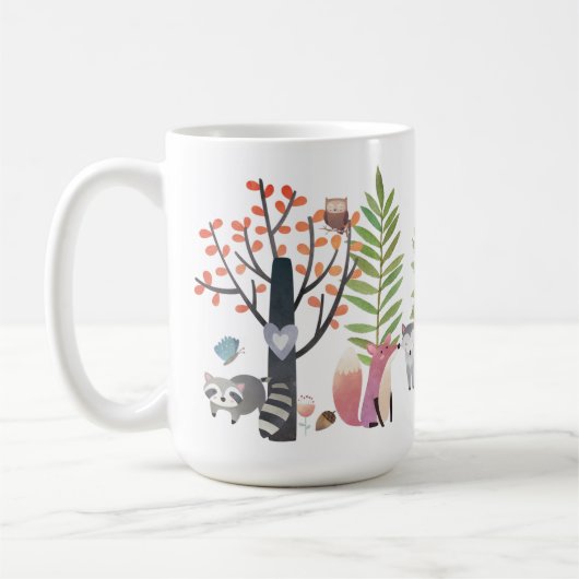 森林動物の木の緑の草木の森林15のoz。 マグ (左)