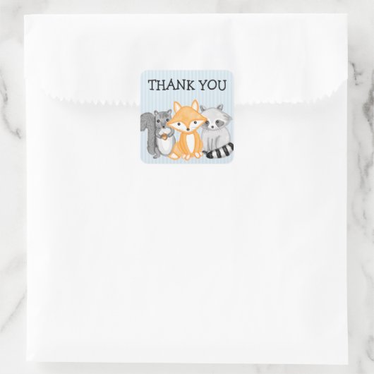 森林動物の森の動物の生き物ありがとう スクエアシール (バッグ)