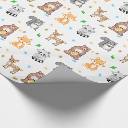 森林動物の森の生き物 ラッピングペーパー (角)