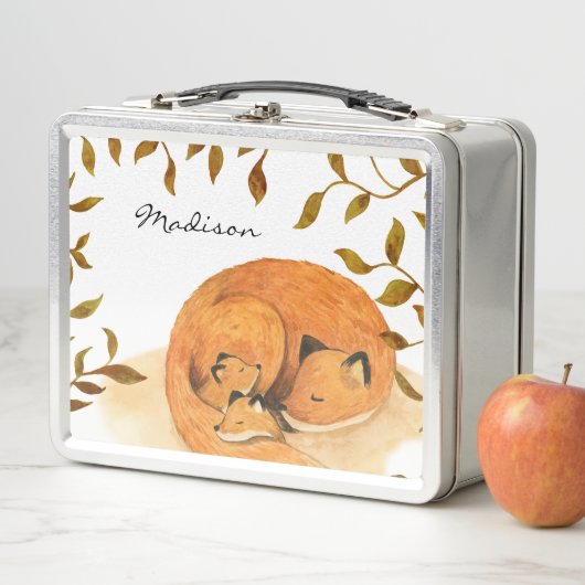 森林動物の森林キツネの弁当箱 メタルランチボックス (インサイチュ)