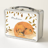 森林動物の森林キツネの弁当箱 メタルランチボックス (正面)