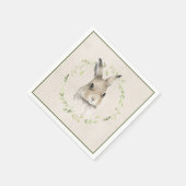 森林動物の水の色バニー赤ちゃんシャワー スタンダードカクテルナプキン (角)