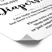 森林動物の深夜おむつ赤ちゃんシャワーのサイン ポスター (角)