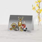 森林動物の空白のなカード カード (黄色い花)