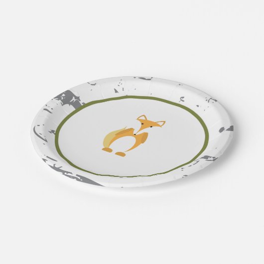 森林動物の紙皿は紙皿を孤色に変色させます ペーパープレート (アングル)