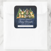 森林動物の素朴シャワーブックラベル スクエアシール (バッグ)