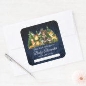 森林動物の素朴シャワーブックラベル スクエアシール (封筒)