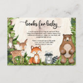 森林動物の緑のリース木切り エンクロージャーカード (正面)