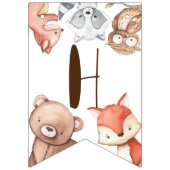 森林動物の誕生日パーソナライズされた バンティングフラッグ (第2の旗)