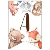 森林動物の誕生日パーソナライズされた バンティングフラッグ (第3の旗)