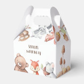 森林動物の誕生日パーソナライズされた フェイバーボックス (裏面サイド)