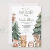 森林動物の赤ちゃんシャワーの招待状 招待状 (正面)