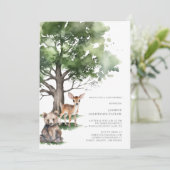 森林動物の赤ちゃんシャワー招待 招待状 (スタンド正面)