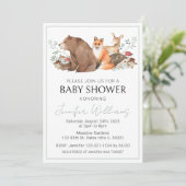 森林動物の赤ちゃんシャワー招待 招待状 (スタンド正面)