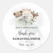 森林動物の赤ちゃんシャワー森林動物の好意 ラウンドシール (正面)