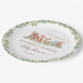 森林動物の赤ちゃんシャワー紙プレート ペーパープレート (アングル)