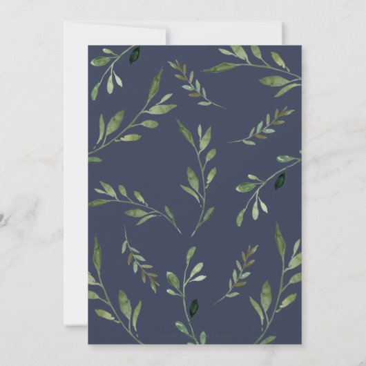 森林動物の赤ちゃんシャワー緑 招待状 (裏面)