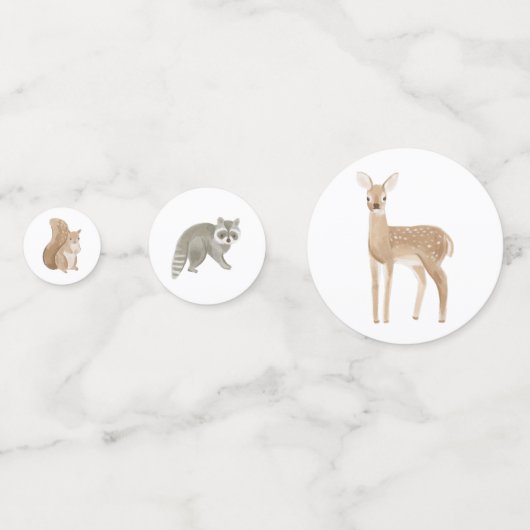 森林動物の赤ちゃんシャワー コンフェッティ (裏面)