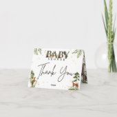 森林動物の赤ちゃんシャワー サンキューカード (裏面)