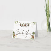 森林動物の赤ちゃんシャワー サンキューカード (正面)