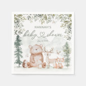 森林動物の赤ちゃんシャワー スタンダードカクテルナプキン (正面)