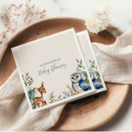 森林動物の赤ちゃんシャワー スタンダードカクテルナプキン