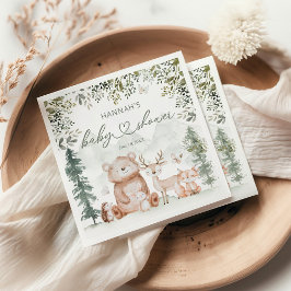森林動物の赤ちゃんシャワー スタンダードカクテルナプキン