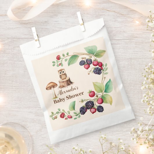 森林動物の赤ちゃんシャワー フェイバーバッグ (クリップ留めされた状態)