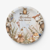 森林動物の赤ちゃんシャワー ペーパープレート (正面)