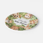 森林動物の赤ちゃんシャワー ペーパープレート (アングル)
