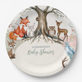 森林動物の赤ちゃんシャワー ペーパープレート (正面)