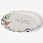 森林動物の赤ちゃんシャワー ペーパープレート (アングル)