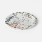 森林動物の赤ちゃんシャワー ペーパープレート (アングル)