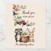 森林動物の赤ちゃんシャワー ワインラベル (シングルラベル)