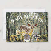 森林動物の赤ちゃんシャワー 招待状 (正面)
