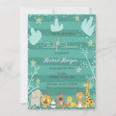 森林動物の赤ちゃんシャワー 招待状 (正面)